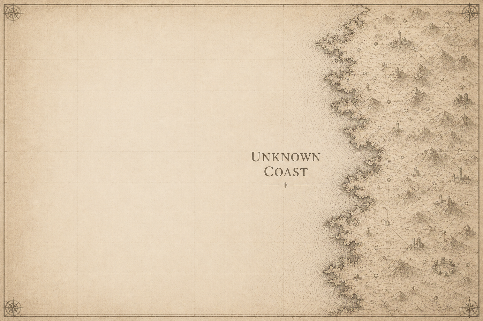Unknown coast cartographic illustration