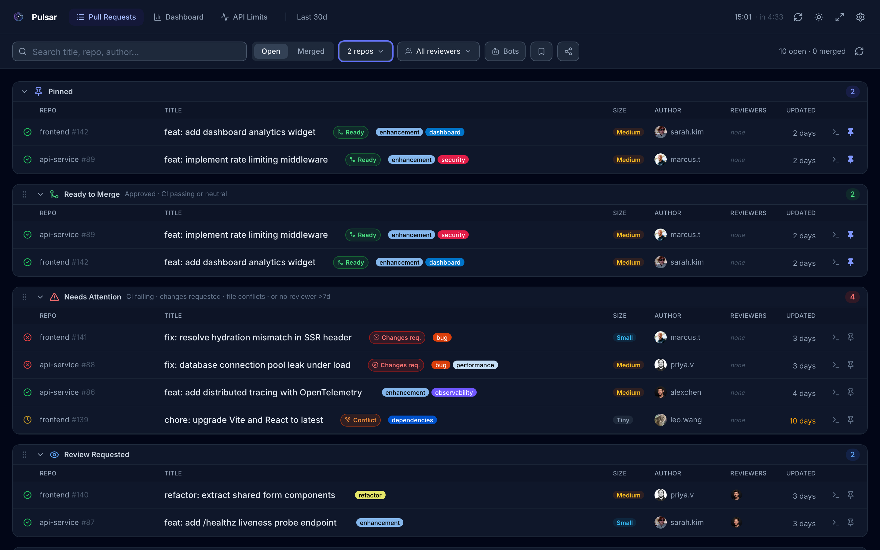 Pulsar: A Pull Request Dashboard That Stays Out of Your Way