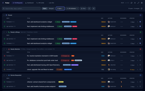 Pulsar: A Pull Request Dashboard That Stays Out of Your Way